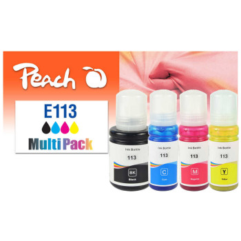 Peach 321322 nabój z tuszem 4 szt. Zamiennik Standardowa wydajność Czarny, Cyjan, Purpurowy, Żółty