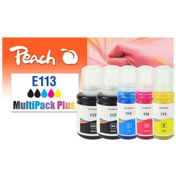 Peach 321323 nabój z tuszem 5 szt. Zamiennik Standardowa wydajność Czarny, Cyjan, Purpurowy, Żółty