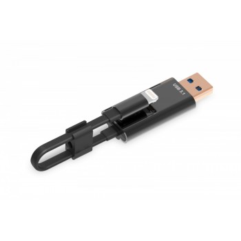 Kabel USB 3.1 Lightning z czytnikiem microSD "Smart Memory" dla Apple Czarny