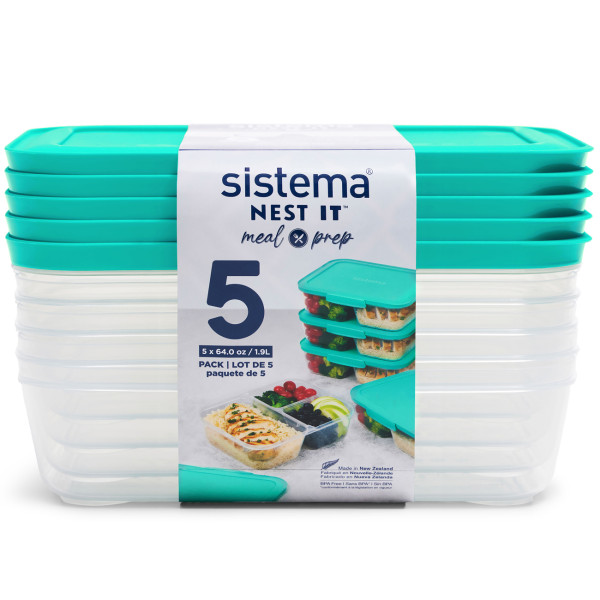 sistema Meal Prep Boxen NEST IT 1,19 l 5 Stück sistema Meal Prep Boxen NEST IT 1,19 l 5 Stück