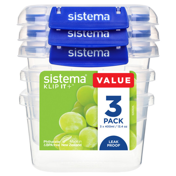 sistema Frischhaltedosen Set KLIP IT PLUS 3 x 400 ml blau sistema Frischhaltedosen Set KLIP IT PLUS 3 x 400 ml blau