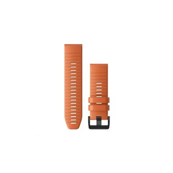 Garmin řemínek pro fenix6X - QuickFit 26, silikonový, oranžový, černá přezka