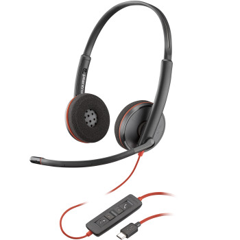 POLY Zestaw słuchawkowy Blackwire 3220 Stereo USB-C + przejściówka USB-C A