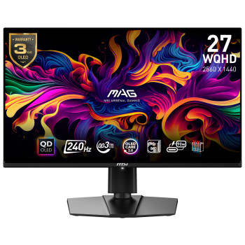 MSI MAG 271QPX QD-OLED E2 monitor komputerowy 67,3 cm (26.5") 2560 x 1440 px Wide Quad HD QDOLED Czarny