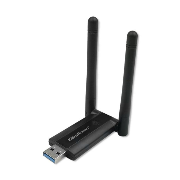 Karta sieciowa Qoltec Bezprzewodowy Adapter USB DUAL WiFi 2 x 2dBi Standard AC USB 3.0 1200Mbps Karta sieciowa Qoltec Bezprzewodowy Adapter USB DUAL WiFi 2 x 2dBi Standard AC USB 3.0 1200Mbps