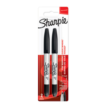 Sharpie Marker Twin Tip Schwarz 2er Blister