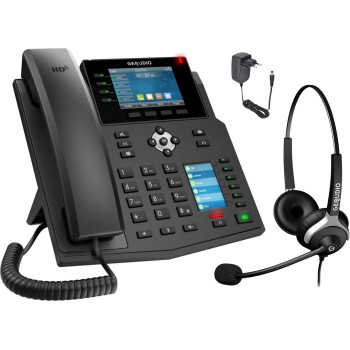 GEQUDIO GX5 IP-Telefon Set mit Netzteil Headset