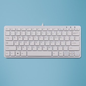R-Go Tools Ergonomiczna klawiatura, R-Go Compact klawiatura, płaska konstrukcja,układ QWERTY (US), przewodowa, biała