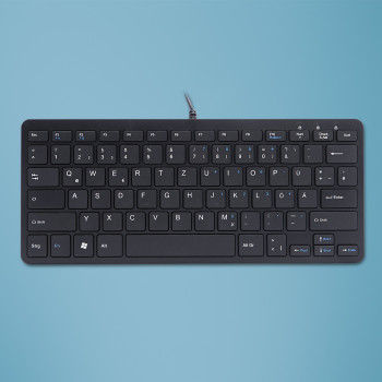 R-Go Tools Ergonomiczna klawiatura, R-Go Compact klawiatura, płaska konstrukcja,układ QWERTZ (DE), przewodowa, czarna