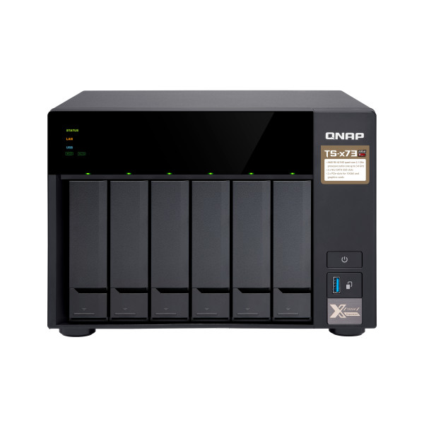 QNAP TS-673 NAS Tower Wbudowane procesory AMD SoC z serii R. RX-421ND 4 GB DDR4 QNAP Turbo System Czarny QNAP TS-673 NAS Tower Wbudowane procesory AMD SoC z serii R. RX-421ND 4 GB DDR4 QNAP Turbo System Czarny