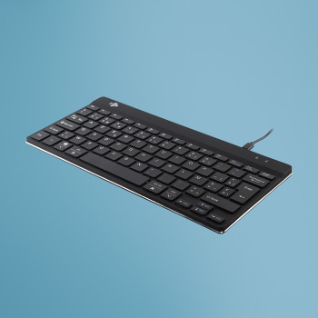 R-Go Tools Ergonomiczna klawiatura R-Go Compact Break, kompaktowa, z oprogramowaniem break, AZERTY (BE), przewodowa, czarna