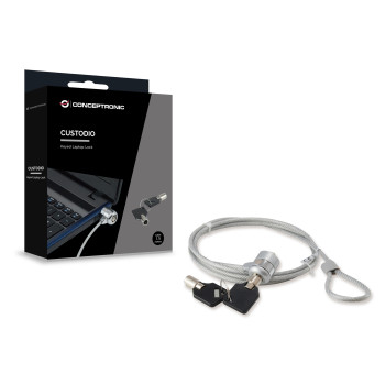 Conceptronic CNBSLOCK15 zapięcie do kabli Srebrny 1,5 m