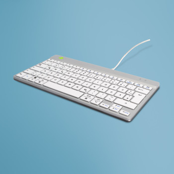 R-Go Tools Ergonomiczna R-Go Compact Break klawiatura, z oprogramowaniem do robienia przerw, QWERTZ (DE), przewodowa, biała
