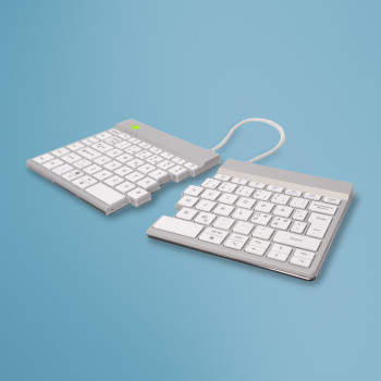 R-Go Tools Ergonomiczna R-Go Split Break klawiatura, z oprogramowaniem do robienia przerw, QWERTY (NORDIC), Bluetooth, biała