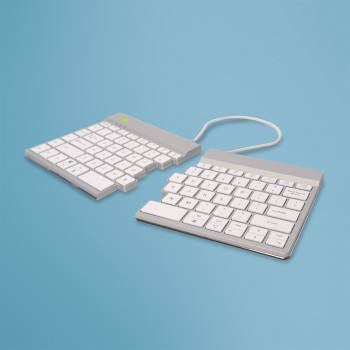 R-Go Tools Ergonomiczna R-Go Split Break klawiatura, z oprogramowaniem do robienia przerw, QWERTY (US), Bluetooth, biała