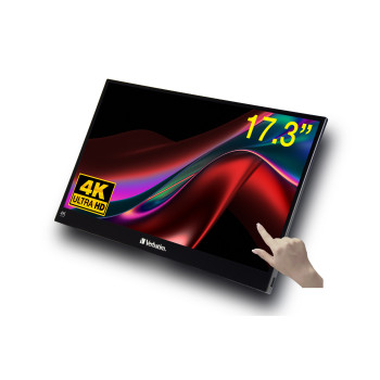 Verbatim 32239 monitor komputerowy 43,9 cm (17.3") 3840 x 2160 px 4K Ultra HD LCD Ekran dotykowy Czarny