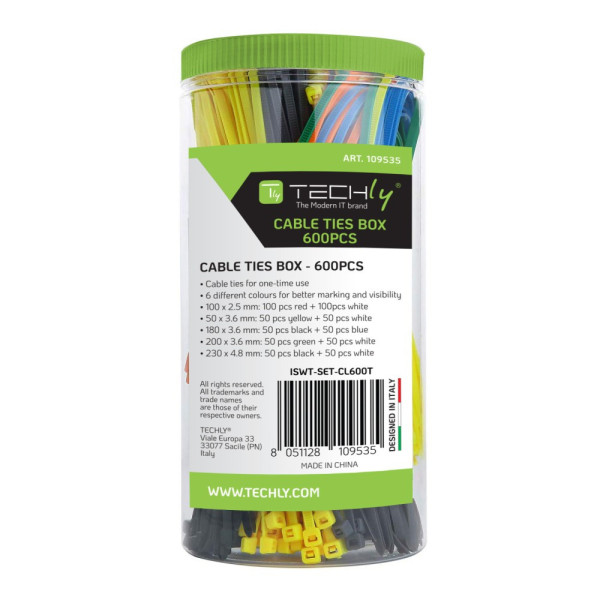 Techly ISWT-SET-CL600T opaska kablowa Opaska kablowa z wejściem równoległym Nylon Wielobarwny 600 szt. Techly ISWT-SET-CL600T opaska kablowa Opaska kablowa z wejściem równoległym Nylon Wielobarwny 600 szt.