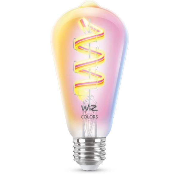 WiZ Przezroczysta żarówka LED z widocznym spiralnym żarnikiem 40 W ST64 E27 WiZ Przezroczysta żarówka LED z widocznym spiralnym żarnikiem 40 W ST64 E27
