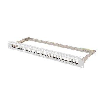 Patch panel pusty Lanberg PPKS-0924-S 24 port 1U 19" do modułów keystone szary
