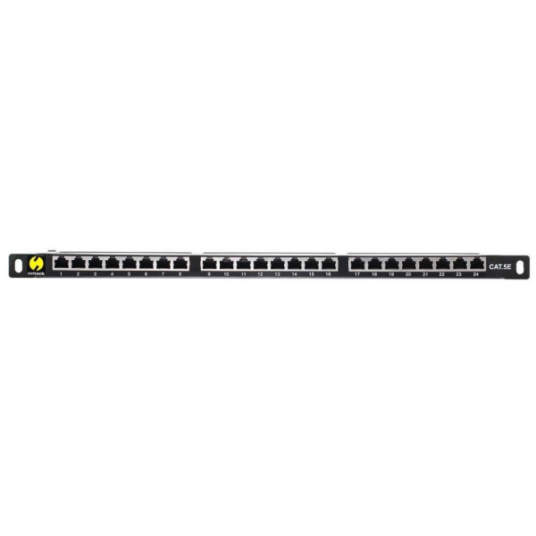 Patch panel 19'' Netrack 24-porty kat. 5e FTP, 0,5U z półką Patch panel 19'' Netrack 24-porty kat. 5e FTP, 0,5U z półką