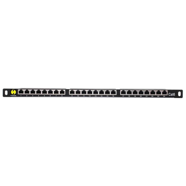 Patch panel 19'' Netrack 24-porty kat. 6 FTP, 0,5U z półką Patch panel 19'' Netrack 24-porty kat. 6 FTP, 0,5U z półką