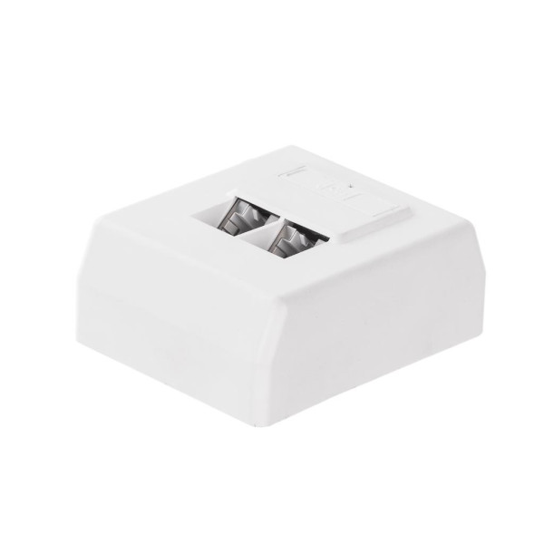 Gniazdo kompletne natynkowe 1xRJ45 8p8c FTP Cat5e Dual Block, skręcane Netrack Gniazdo kompletne natynkowe 1xRJ45 8p8c FTP Cat5e Dual Block, skręcane Netrack