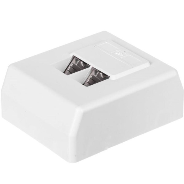 Gniazdo natynkowe kompletne 2xRJ45 8p8c FTP Cat6 Netrack Gniazdo natynkowe kompletne 2xRJ45 8p8c FTP Cat6 Netrack