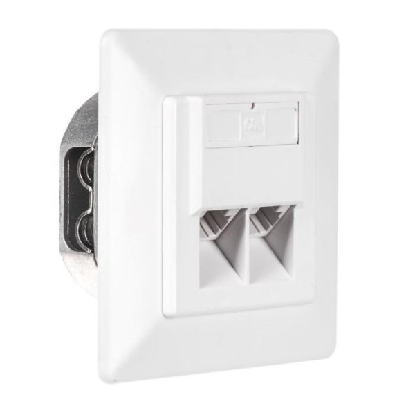 Gniazdo podtynkowe kompletne 2xRJ45 8p8c UTP Cat6 Netrack Gniazdo podtynkowe kompletne 2xRJ45 8p8c UTP Cat6 Netrack