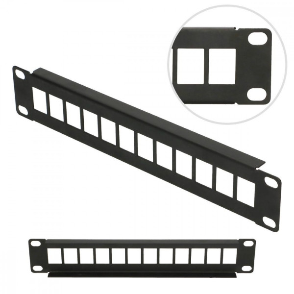 Patchpanel modularny 12 portów 10 cali Patchpanel modularny 12 portów 10 cali
