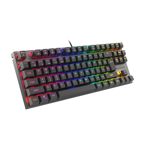 GENESIS THOR 303 TKL, Mechanical Gaming Keyboard, RGB LED light, US, Black, Wired, USB Type-A GENESIS THOR 303 TKL, Mechanical Gaming Keyboard, RGB LED light, US, Black, Wired, USB Type-A