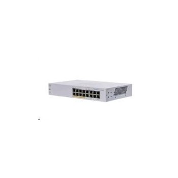 Cisco switch CBS110-16PP, 16xGbE RJ45, fanless, PoE, 64W
