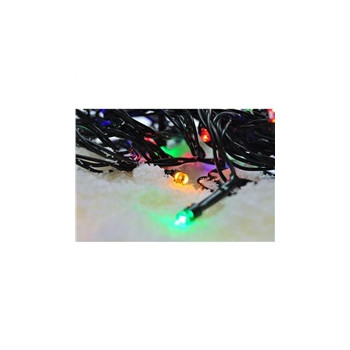 Solight LED venkovní vánoční řetěz, 50 LED, 5m, přívod 3m, 8 funkcí, časovač, IP44, vícebarevný
