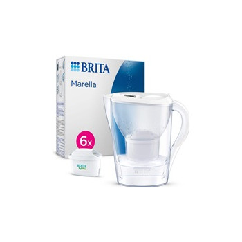Brita Marella Cool white + 6 Maxtra Pro All-In-1 filtrační konvice, 2,4 l, indikátor výměny filtru, 6x filtrační patrona