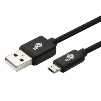 Kabel USB - Micro USB 1m. dwustronny czarny