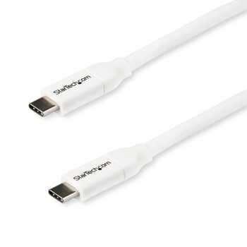 StarTech.com Usb-C To Usb-C Cable W/ 5A Pd - M/M - White - 2 M (6 Ft.) - Usb 2.0 - Usb-If Certified