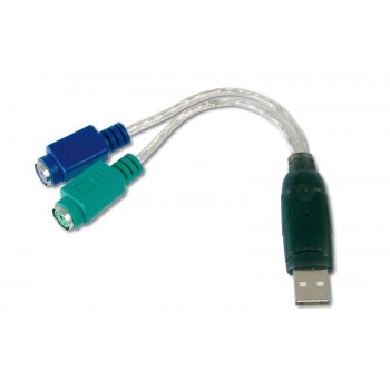 Konwerter/Adapter USB do PS/2 2x Mini-Din 6/Ż, USB A/M