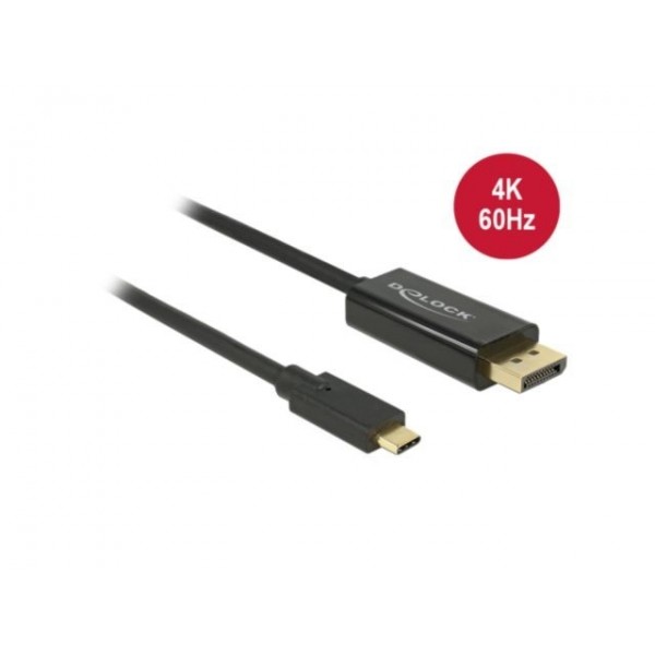 Kabel USB-C - DisplayPort M/M 2m (tryb alternatywny DP) 4K 60Hz czarny Kabel USB-C - DisplayPort M/M 2m (tryb alternatywny DP) 4K 60Hz czarny