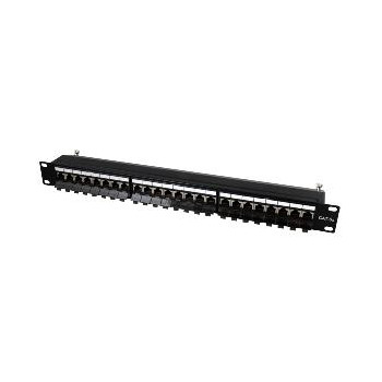 Patch Panel 24xTP, CAT6A, 19", Schwarz, 10Gbit,
