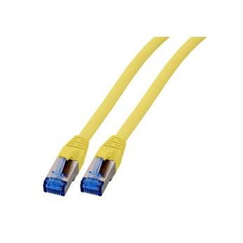 Patchkabel RJ45, CAT6A 500Mhz, 1.5m, gelb, S-STP(S/FTP), TPE(Superflex), mit Cat.7 Rohkabel,
