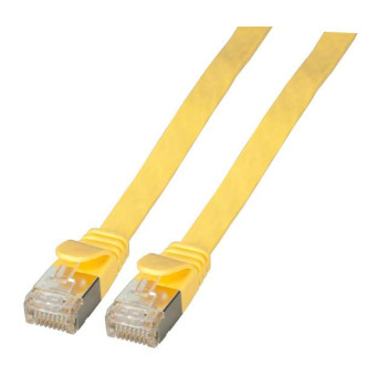 Patchkabel RJ45, CAT6A 500Mhz, 1,5m, gelb U/FTP, flach,