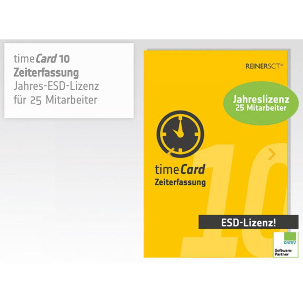 REINER SCT timeCard 10 - Jahreslizenz 50 Mitarbeiter - ESD REINER SCT timeCard 10 - Jahreslizenz 50 Mitarbeiter - ESD