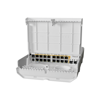 MikroTik Cloud Router Switch CRS318-16P-2S+OUT, 16x Gigabit PoE, 2x SFP+, without Power Supply