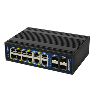 ALLNET Switch industrial smart managed Layer2+ 16 Port GbE • PoE Budget 360W • 12x PoE+ • 4x SFP • Fanless • DIN • ALL-SGI8016PM