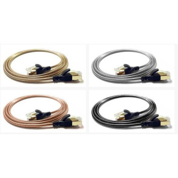 wantecWire armored, FTP CAT6a, 3,8mm, silber, Länge 2,0m