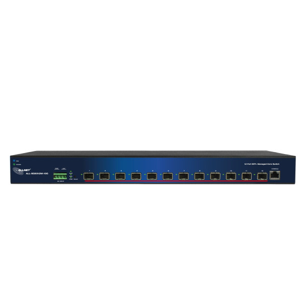 ALLNET Switch smart managed Layer2 12 Port • 12x 12 SFP+ 10GbE • 19" • ALL-SG9312M-10G • Core-Switch • Redundant Power Option ALLNET Switch smart managed Layer2 12 Port • 12x 12 SFP+ 10GbE • 19" • ALL-SG9312M-10G • Core-Switch • Redundant Power Option