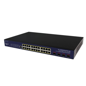 ALLNET Switch smart managed Layer2 28 Port • 24x 1 GbE • PoE Budget 400W • 4x SFP+ • 19" • Fanles • ALL-SG8428v2FPM-10G