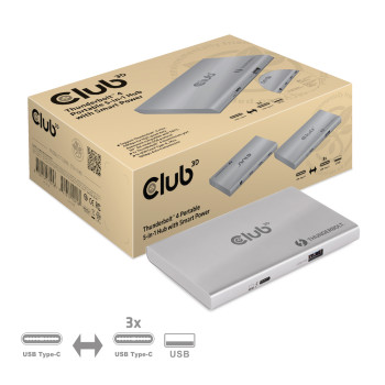 Club 3D Thunderbolt 4 portabler 5-in-1 Hub mit Smart Power