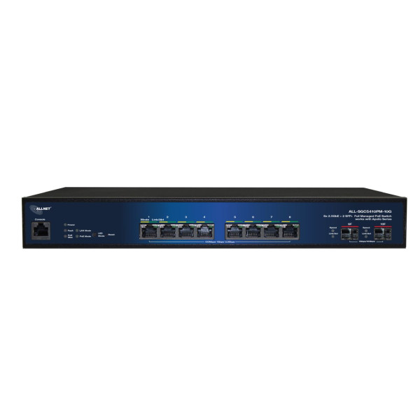 ALLNET Apollo full managed Layer2+ 10Port • 8x 2.5GB • PoE Budget 240W • 8x PoE at • 2x SFP+ • Apollo • ALL-SGC5410PM-10G ALLNET Apollo full managed Layer2+ 10Port • 8x 2.5GB • PoE Budget 240W • 8x PoE at • 2x SFP+ • Apollo • ALL-SGC5410PM-10G