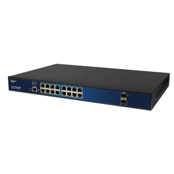 ALLNET Switch full managed Layer2+ 18 Port ? 16x GbE ? PoE Budget 280W ? 16x PoE at ? 2x SFP ? 19" ? Fanless ? JSON API ? ALL-SG