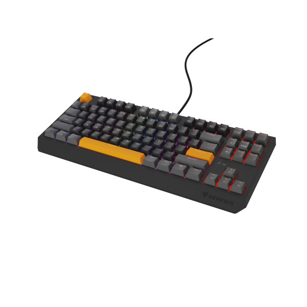 GENESIS Thor 230 TKL klawiatura Gaming USB + RF Wireless + Bluetooth QWERTY Czarny, Szary, Pomarańczowy GENESIS Thor 230 TKL klawiatura Gaming USB + RF Wireless + Bluetooth QWERTY Czarny, Szary, Pomarańczowy